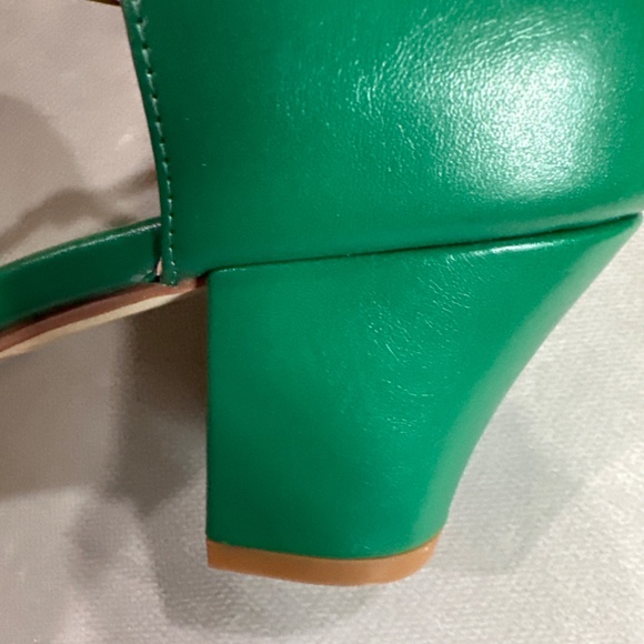Chelsea Crew Sergi Pumps Open Toe Green Sandles Style Shoes! NWT 9.5 - Picture 6 of 8